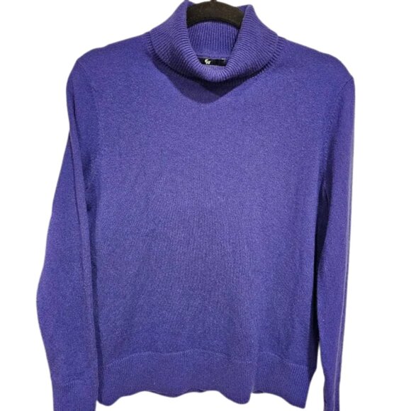 100% Cashmere turtleneck sweater size medium petite - Picture 3 of 3